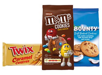 Sausainiai M&M’S; TWIX; BOUNTY*, 3 rūšių, 144–180 g