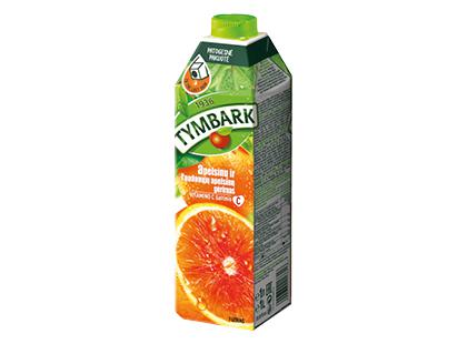 Prekė: Apelsinų ir raudonųjų Sicilijos apelsinų sulčių gėrimas TYMBARK, 1 l