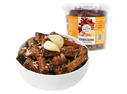 Prekė: Kepta duona sūriu ir česnakine druska*, fasuota, 300 g