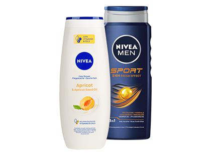 Dušo želė NIVEA, 2 rūšių, 500 ml