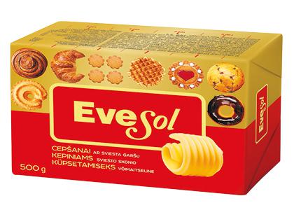 Prekė: Kepinių margarinas EVESOL su sviestu, 72 % rieb., 500 g
