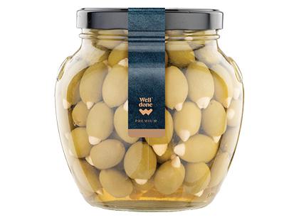 Migdolais įdarytos alyvuogės WELL DONE PREMIUM*, 1,6 kg