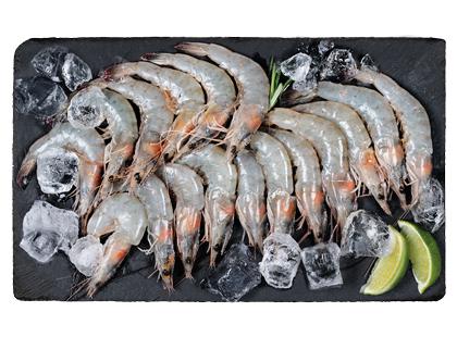 Atšildytos nevirtos baltakojės blyškiosios krevetės, 30/40 dydžio, 1 kg