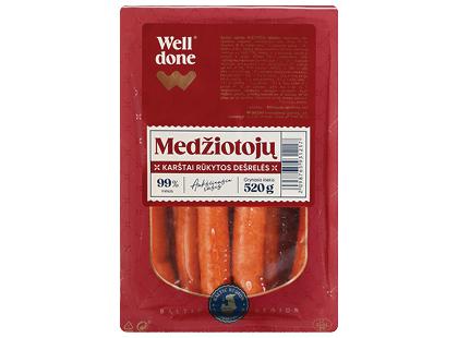 Karštai rūkytos MEDŽIOTOJŲ dešrelės WELL DONE*, a. r., 520 g