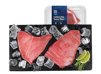 Atšildyta gelsvauodegių tunų filė be odos WELL DONE*, 1 kg