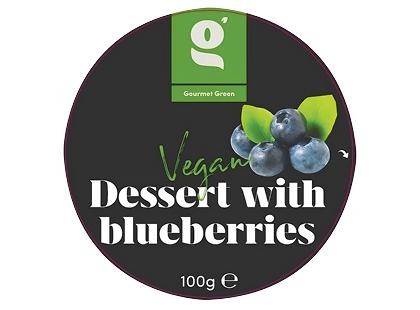 Veganiškas desertas su mėlynėmis GOURMET GREEN*, 100 g