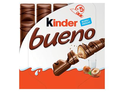 Vafliniai batonėliai su šokoladu KINDER BUENO, 1 dež. (5 pak. × 21,5 g)