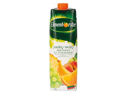 Įvairių vaisių sulčių gėrimas su vitaminais ELMENHORSTER, 1 l