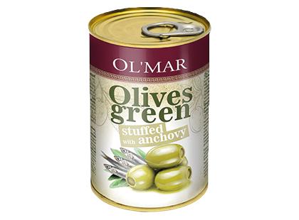 Žaliosios alyvuogės su ančiuvių įdaru OL’MAR, 280 ml