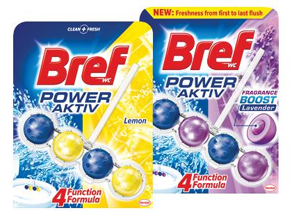 WC valiklis-gaiviklis BREF POWER AKTIV*, 2 rūšių, 1 pak.