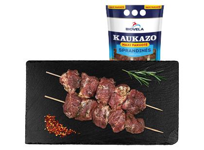 Marinuotas KAUKAZO sprandinės šašlykas su žolelėmis BIOVELA, fasuotas, 1 kg