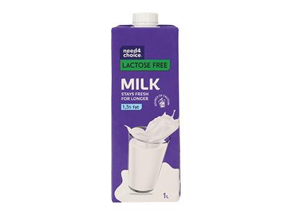 UAT pienas NEED4 CHOICE be laktozės, 1,5 % rieb., 1 l