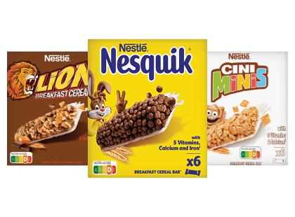 Prekė: Dribsnių batonėliai NESTLÉ*, 3 rūšių, 1 dėž. (6 vnt. × 25 g)