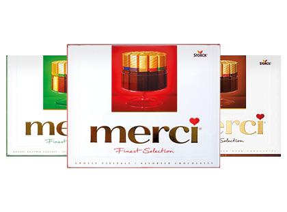 Šokoladinių saldainių rinkinys MERCI, 3 rūšių, 250 g