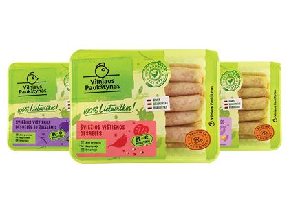 Šviežios VILNIAUS PAUKŠTYNO vištienos dešrelės*, 3 rūšių, 400 g