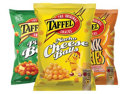 Kukurūzų traškučiai TAFFEL*, 3 rūšių, 110 g