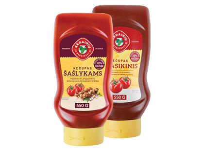 KĖDAINIŲ KONSERVŲ FABRIKO kečupas ŠAŠLYKAMS; KLASIKINIS*, 2 rūšių, 550 g