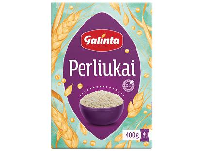 Šlifuotos perlinės kruopos GALINTA*, 1 dėž. (4 pak. × 100 g)