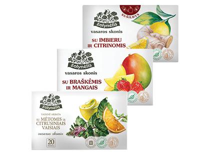 Vaisinė arbata ŽOLYNĖLIS*, 3 rūšių, 1 dėž. (20 pak.)