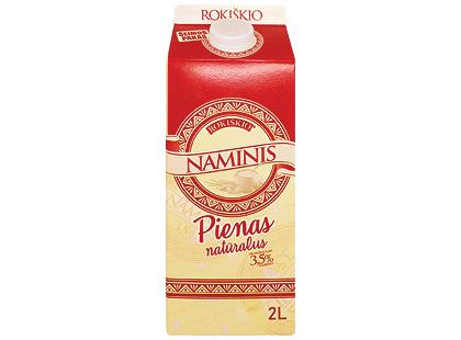 Natūralus ROKIŠKIO NAMINIS pienas*, 3,5 % rieb., 2 l