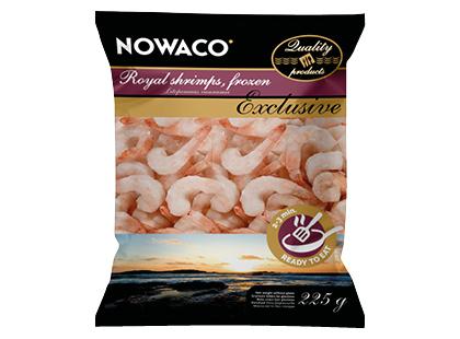 Prekė: Šaldytos karališkosios krevetės NOWACO EXCLUSIVE be kiautų, 225 g