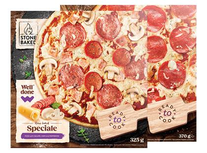 Šaldyta pica SPECIALE; SALAMI WELL DONE*, 2 rūšių, 325–370 g