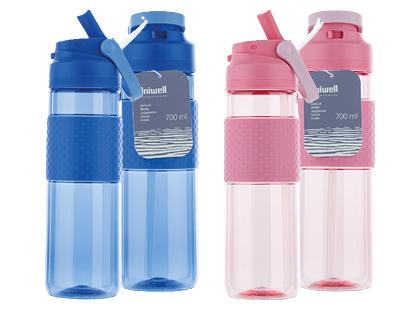 Gertuvė su šiaudeliu UNIWELL*, 2 rūšių, 700 ml, 2 spalvų, 1 vnt.