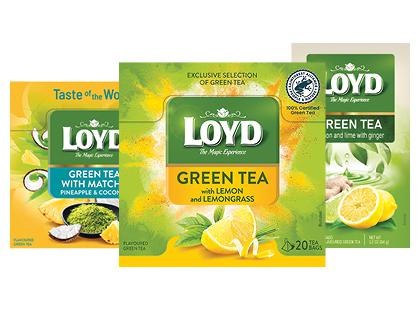 Žalioji arbata LOYD, 3 rūšių, 1 dėž. (20 vnt.)