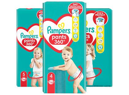 Sauskelnės-kelnaitės PAMPERS PANTS*, 3 rūšių, 4; 5; 6 dydžiai, 1 pak. (52; 48; 44 vnt.)