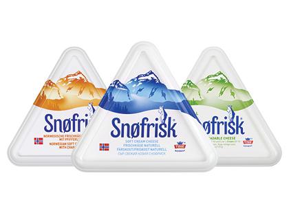 Kreminis ožkų ir karvių pieno sūris SNØFRISK TINE*, 3 rūšių, 65–68 % rieb. s. m., 125 g