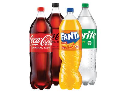 Gazuot. gaiv. gėrimas COCA COLA; COCA COLA ZERO; FANTA ORANGE; SPRITE*, 4 rūšių, 2 but. × 2 l