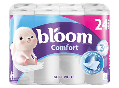 Tualetinis popierius BLOOM COMFORT*, 3 sluoksnių, 1 pak. (24 rit.)