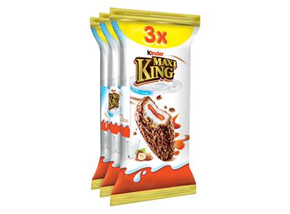 Pieno batonėlis KINDER MAXI KING, 37,5 % rieb., 1 pak. (3 vnt. × 35 g)