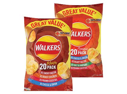 Bulvių traškučiai WALKERS MEATY*, 2 rūšių, 500 g, 1 maiš. (20 pak.)