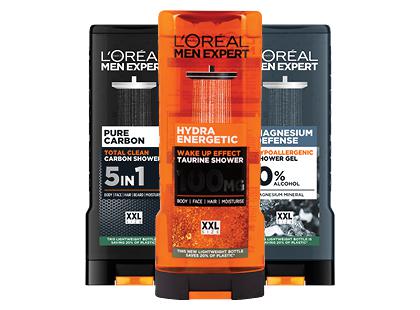 Vyriška dušo želė L’OREAL MEN EXPERT*, 3 rūšių, 400 ml