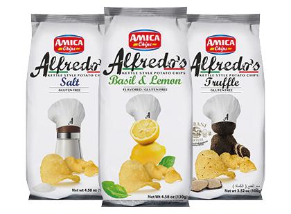 Bulvių traškučiai ALFREDO’S KETTLE*, 3 rūšių, 100–130 g