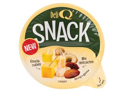 Gaudos kubeliai su riešutais DELI Q SNACK*, 48 % rieb. s. m., 100 g