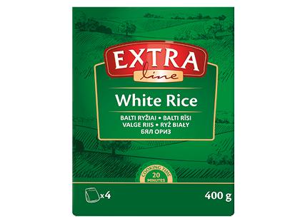 Balti neplikyti ryžiai EXTRA LINE, 1 dėž. (4 pak. x 100 g)