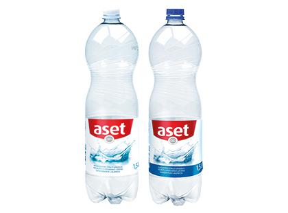 Negazuotas; gazuotas stalo vanduo ASET, 2 rūšių, 1,5 l