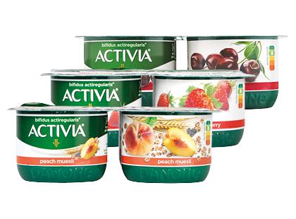 Valgomasis jogurtas ACTIVIA*, 3 rūšių, 2,6–2,9 % rieb., 1 pak. (4 ind. × 120 g)