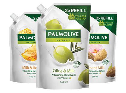 Skystojo rankų muilo papildymas PALMOLIVE*, 3 rūšių, 500 ml