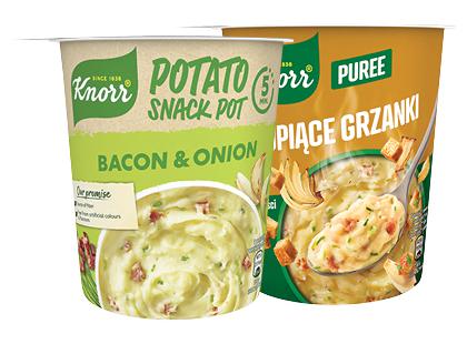 Greitai paruošiama bulvių košė KNORR*, 4 rūšių, 2 pak. × 48–53 g