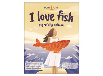 Sūdyta atlantinių lašišų filė PORT LITE*, 250 g