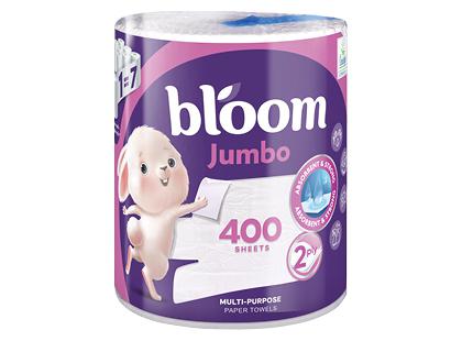 Popieriniai rankšluosčiai BLOOM JUMBO, 2 sluoksnių, 1 rit. (400 lapelių)