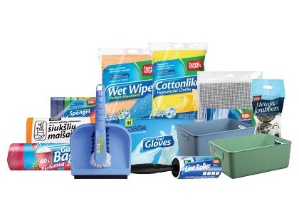 Perkant 2 ar daugiau gum. piršt., šluosčių, kemp., dėžių ir šluotų, taikoma 40 % nuolaida*