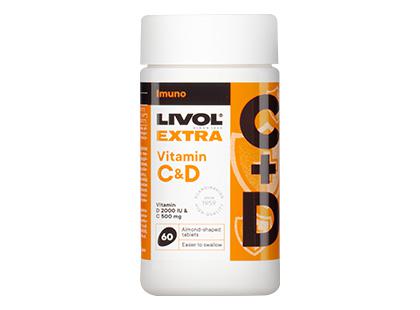 Vitaminai LIVOL EXTRA VITAMIN C+D, 1 but. (60 vnt.)