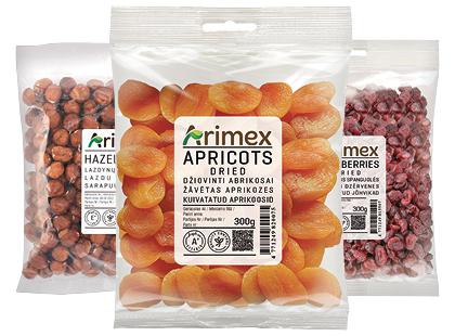 Džiovinti vaisiai; riešutai ARIMEX, 3 rūšių, 300 g
