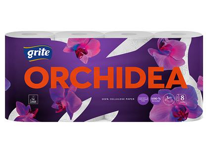 Prekė: Tualetinis popierius GRITE ORCHIDEA*, 3 sluoksnių, 1 pak. (8 rit.)