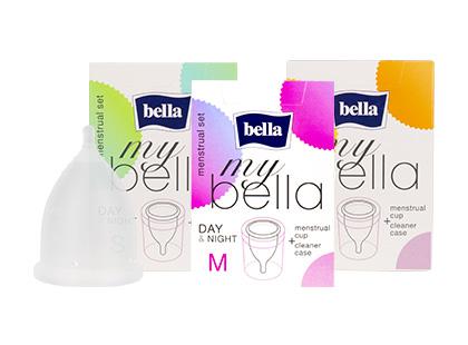 Menstruacinė taurelė MY BELLA, S; M; L dydžiai (25–40 ml), 1 vnt.