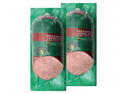 Karštai rūkytas KREKENAVOS servelatas*, a. r., vakuumuotas, 2 vnt. × 400 g